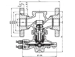Чертеж Регулятор давления фланцевый RD122D Ду20 Ру25