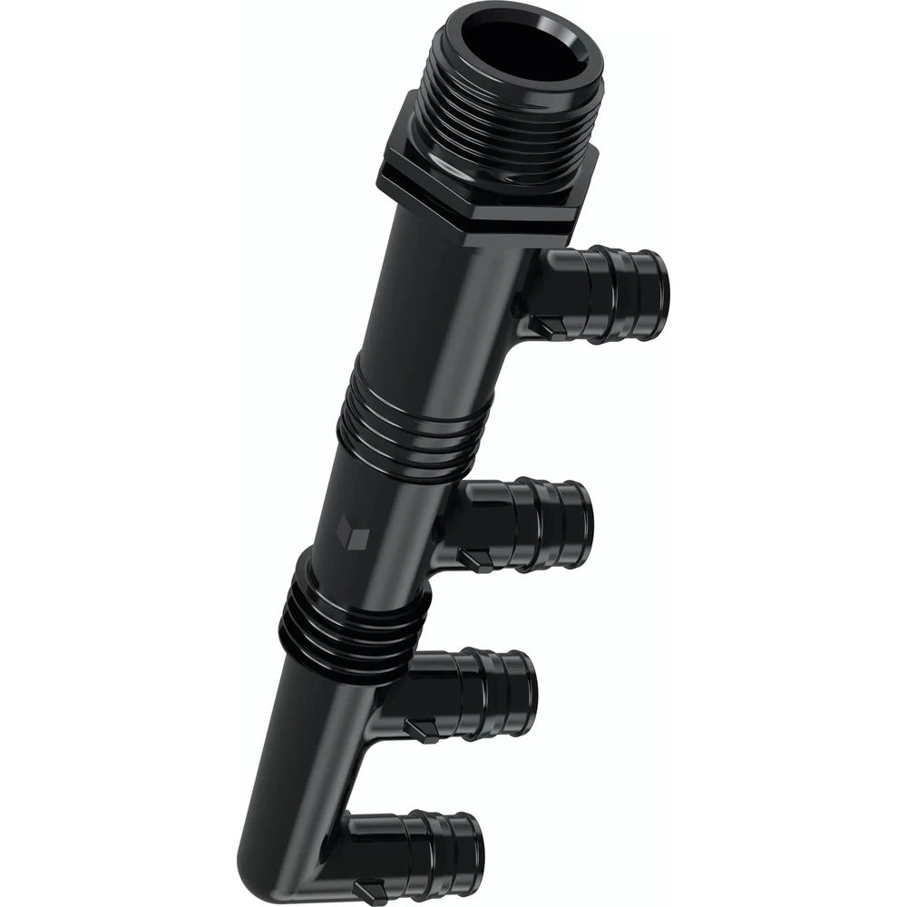 Коллектор Uponor Q&E Ду16 Ру10 4 вывода, присоединение - наружная резьба 3/4″, корпус - PPSU, расстояние между отводами - 38 мм Коллектор Uponor Q&E Ду16 Ру10 4 вывода, присоединение - наружная резьба 3/4″, корпус - PPSU, расстояние между отводами - 38 мм