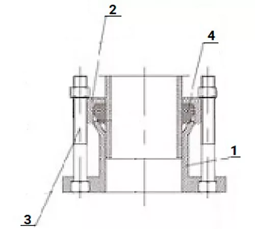 Муфта соединительная ПФРК CCFS1212E-FS Ду200 Ру10/16, корпус - чугун GGG450-10, уплотнение - EPDM, обжимной диаметр 218-235мм TIAN