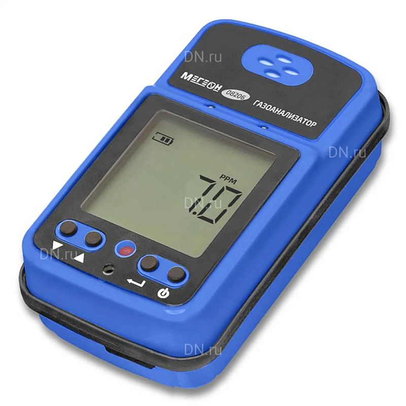 Газоанализатор (измеритель концентрации диоксида азота) МЕГЕОН 08206 с поверкой, материал корпуса - пластик, 3 вида сигнализации, питание - Li-ion 3.7В