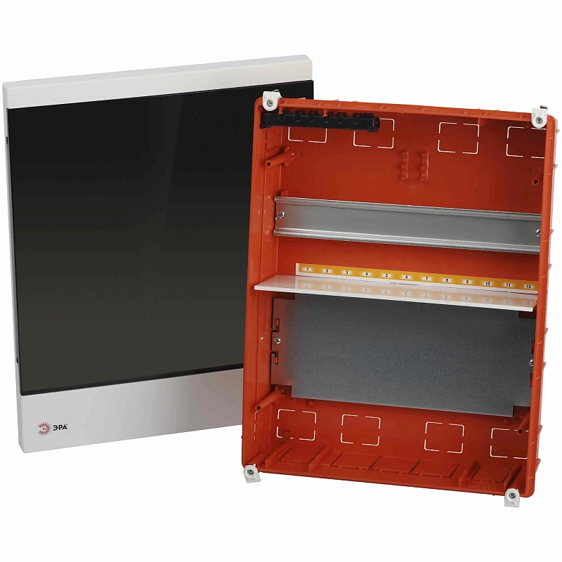 Корпус пластиковый ЭРА MULTIBOX BS-12F встраиваемый, 12 модулей, IP40 со слаботочным отсеком, корпус - АВС-пластик, цвет - белый Б0059316